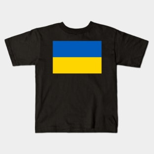 Flag of Ukraine (black background) Kids T-Shirt